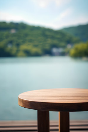 Table Top And Blur Nature of the Background. For Your photomontage or product displayの素材
