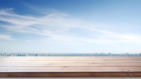 Table Top And Blur Building Of The Background, For Your Designの素材