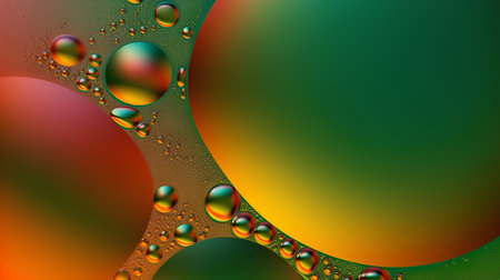 abstract colorful background with oil drops on water surface, closeupの素材