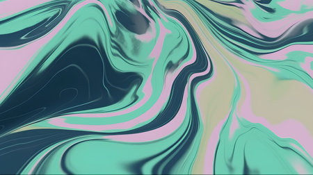 abstract background of green and blue liquid in the form of wavesの素材