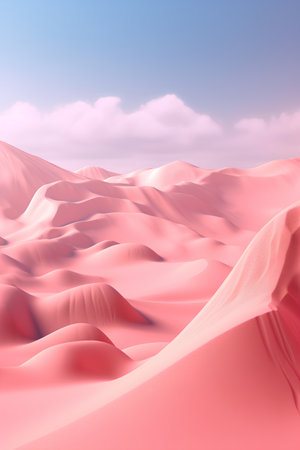 Pink sand dunes. 3d render illustration. Abstract background.の素材
