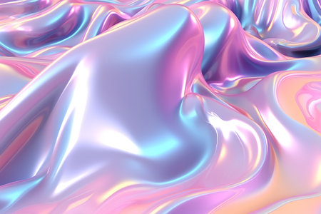 3d render, abstract background, satin fabric, silk wavesの素材