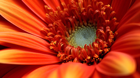 Close up of orange gerbera daisy flower. Macro.の素材