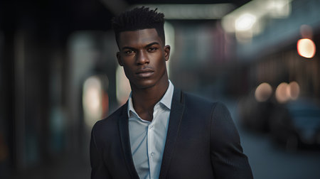 Portrait of a handsome african american man in a business suit.の素材