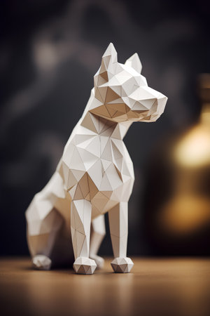 Low poly dog. 3d illustration. Polygonal style.の素材