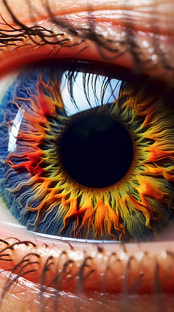 Macro shot of human eye with beautiful iris. Close up.の素材