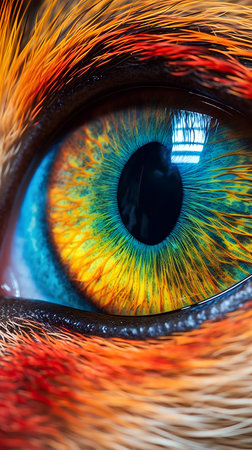 Macro shot of human eye with colorful iris. Close-up.の素材