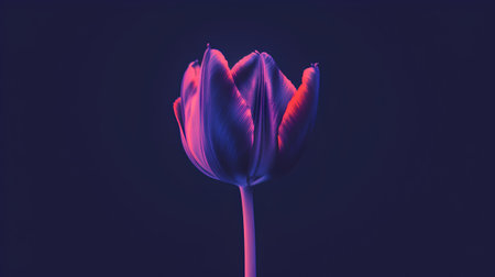 Tulip flower isolated on dark blue background. 3d renderの素材