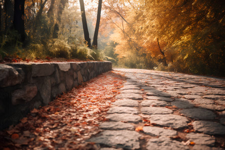 Autumnal alley in the park. Colorful autumn landscape.の素材