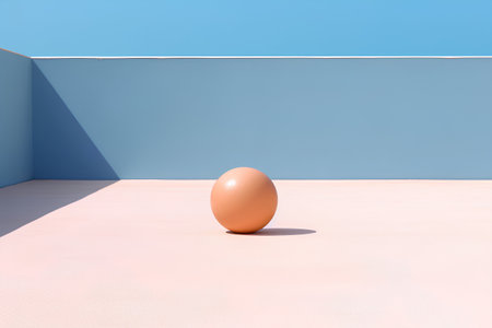 3d render of egg on a pastel background. Minimal conceptの素材