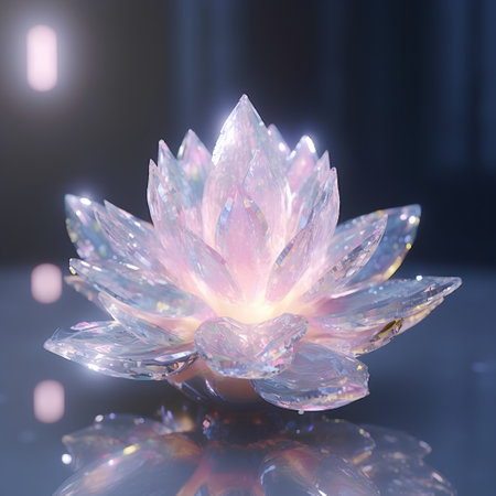 Lotus flower on a black background. 3d illustration. High resolution.の素材