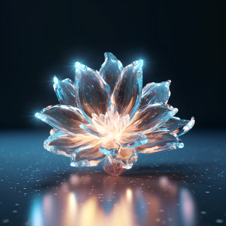 Beautiful lotus flower, 3d rendering. Computer digital drawing.の素材