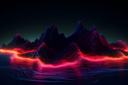 Abstract background with dynamic waves. 3d rendering, 3d illustration.の素材