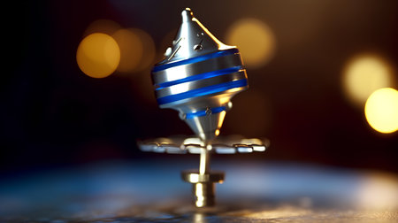 3d illustration of a crown on a candlestick with bokeh backgroundの素材