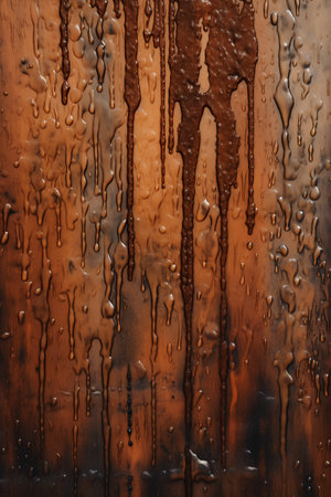 Raindrops on metal surface. Abstract background and texture for design.の素材