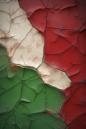 Old cracked paint on wall as abstract grunge background. With different color patternsの素材