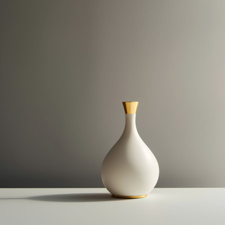 White vase on a gray background. 3d rendering, mock upの素材