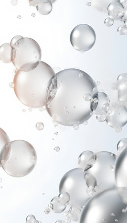 Bubbles in water on a white background. Vector illustration.の素材