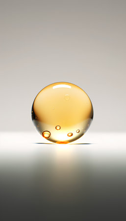 Transparent drop of oil on a white background. Vector illustration.の素材