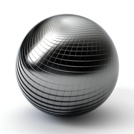 3d black sphere isolated on white background. 3d render.の素材
