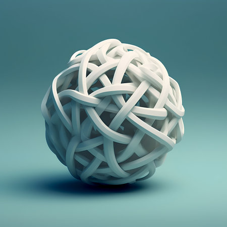 3d rendering of a white sphere on a blue background with copy spaceの素材