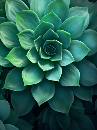 Succulent plant close up. 3D illustration. Nature background.の素材