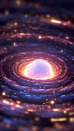 Abstract background, shiny space, computer-generated 3D illustration.の素材