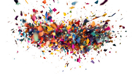 Abstract explosion of confetti. 3d rendering, 3d illustration.の素材