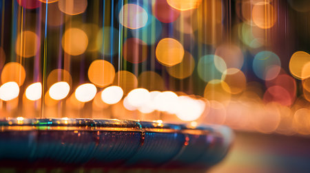 Colorful bokeh light in the city. Abstract background.の素材