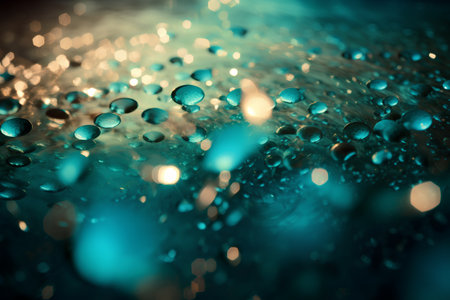 abstract background with bokeh defocused lights and water dropsの素材