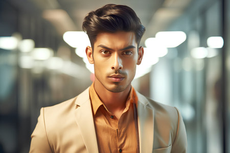 Portrait of a handsome young man. Men's beauty, fashion.の素材