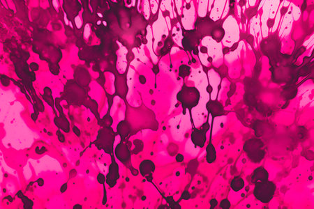 Abstract background of pink paint splashes on a black background. Texture for designの素材