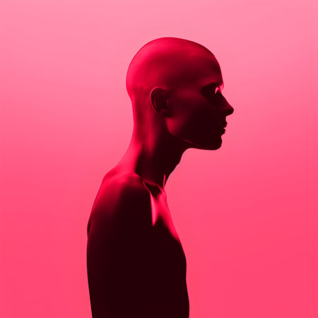 3d rendered illustration of a female figure in front of a colored backgroundの素材