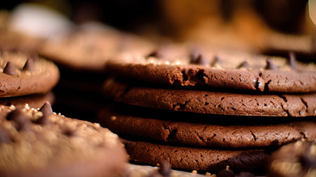 Chocolate chip cookies. Selective focus. Shallow depth of field.の素材