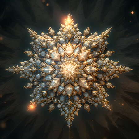 Abstract fractal mandala. Digital art. 3D rendering.の素材
