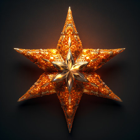 Star on black background. 3d rendering, 3d illustration.の素材