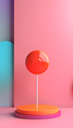 Abstract minimal scene with geometric forms. 3d render, 3d illustration.の素材