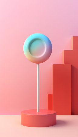 Abstract minimal geometric background. 3d render, 3d illustration.の素材