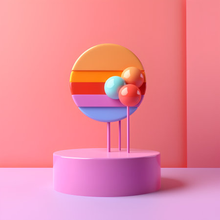3d render, abstract minimal geometric background, primitive shapes, pastel colorsの素材
