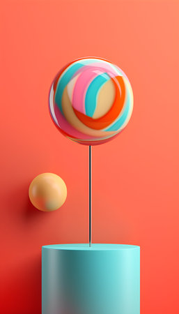 3d render, abstract background, minimal design, geometric shapes, pastel colorsの素材