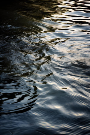 abstract background of ripples on the water surface of the riverの素材
