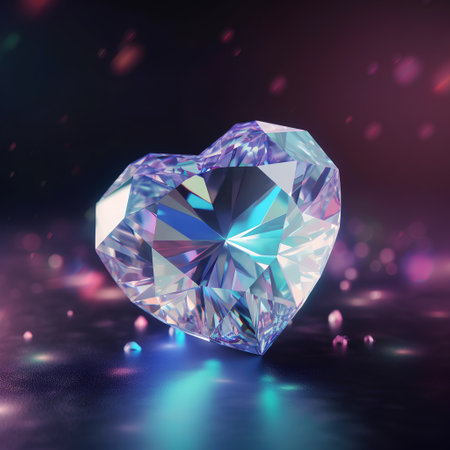 Shiny diamond on a bokeh background. 3d renderingの素材