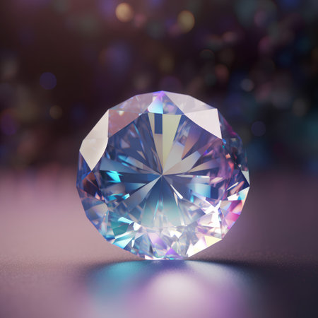 Luxury diamond on bokeh background. 3d renderingの素材