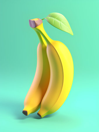 Realistic 3d Detailed 3d Bunch of Bananas. Vectorの素材