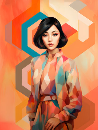 Fashion portrait of a beautiful young woman with modern hairstyle.の素材