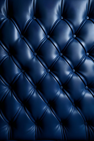 Blue leather upholstery texture background. 3d render illustration.の素材