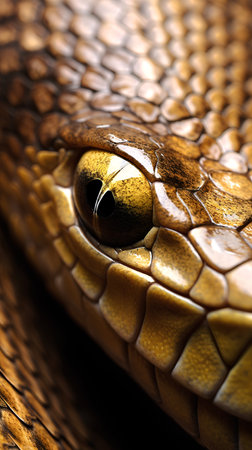 Close-up of the eye of a snake. Macro photography.の素材