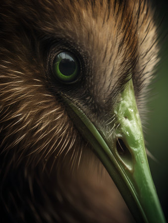 Close-up portrait of an eurasian kiwi birdの素材