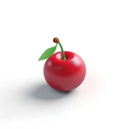 Cherry isolated on white background. 3d illustration. High resolutionの素材