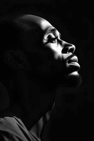 Portrait of a beautiful african american woman. Studio shot.の素材